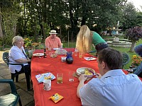 Liz Parents and family having meal.