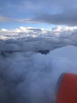 Photo of Clouds in airplane.