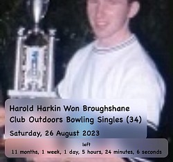 Harold Harkin win Broughshane Outdoors Bowling Club Singles around 1989-1992