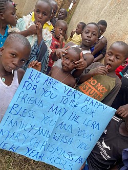 Orphans Kids with message
